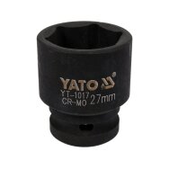 Galvutė smūginė šešiakampė | 12,5 mm (1/2") | 27 mm (YT-1017)