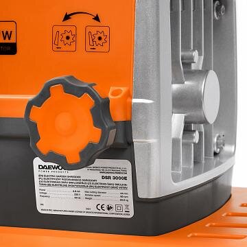 Elektrinis šakų smulkintuvas DAEWOO DSR 3000E, 2,8kW, 60apsis./min, 44mm, 60l 6 Elektrinis šakų smulkintuvas DAEWOO DSR 3000E, 2,8kW, 60apsis./min, 44mm, 60l 6