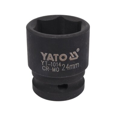 Galvutė smūginė šešiakampė | 12,5 mm (1/2") | 24 mm (YT-1014) Galvutė smūginė šešiakampė | 12,5 mm (1/2") | 24 mm (YT-1014)