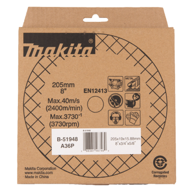 Galandimo diskas Makita B-51948, 205x19x15,88mm A36P 2 Galandimo diskas Makita B-51948, 205x19x15,88mm A36P 2