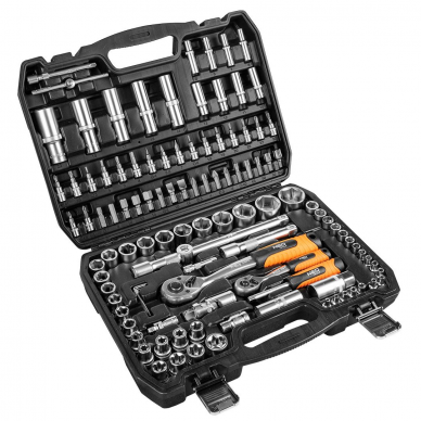 Galvučių ir įrankių rinkinys Neo Tools 10-212, 108 vnt, 1/2 , 1/4