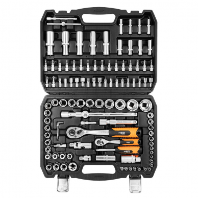 Galvučių ir įrankių rinkinys Neo Tools 10-212, 108 vnt, 1/2 , 1/4 3