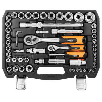 Galvučių ir įrankių rinkinys Neo Tools 10-212, 108 vnt, 1/2 , 1/4 6