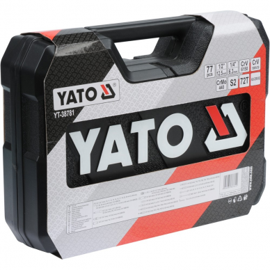Galvučių ir įrankių rinkinys Yato, 6.3 mm (1/4") + 12.5 mm (1/2"), 77 vnt. 3