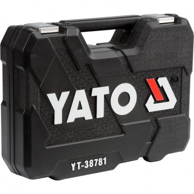 Galvučių ir įrankių rinkinys Yato, 6.3 mm (1/4") + 12.5 mm (1/2"), 77 vnt. 2