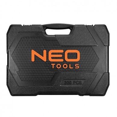 Galvučių ir įrankių rinkinys Neo Tools 10-218, 300 vnt, 1/2 , 3/8, 1/4 9