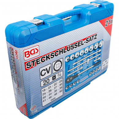 Galvučių ir rakto komplektas BGS-technic, 20 mm (3/4"), 21 vnt. 4