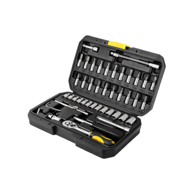 Galvučių ir raktų komplektas 1/4" CV, 46 vnt. 4