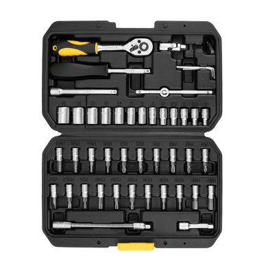 Galvučių ir raktų komplektas 1/4" CV, 46 vnt. 7