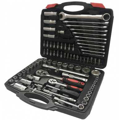 Galvučių ir raktų rinkinys | 1/4" + 1/2" | 94 vnt. (SK0094) Galvučių ir raktų rinkinys | 1/4" + 1/2" | 94 vnt. (SK0094)