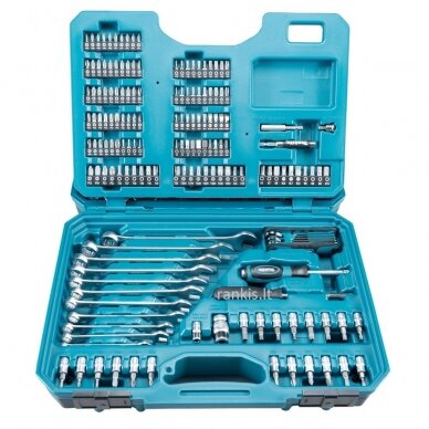 Galvučių, raktų ir antgalių rinkinys Makita E-10883, 221vnt, 1/2" + 1/4" 4 Galvučių, raktų ir antgalių rinkinys Makita E-10883, 221vnt, 1/2" + 1/4" 4