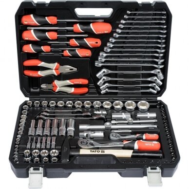 Galvučių, replių, raktų ir kitų įrankių Yato XXL komplektas 109 vnt 1 Galvučių, replių, raktų ir kitų įrankių Yato XXL komplektas 109 vnt 1