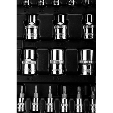 Galvučių rinkinys 1/4", 1/2", 110 vnt. 5