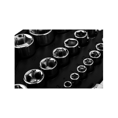 Galvučių rinkinys 1/4", 1/2", 110 vnt. 7 Galvučių rinkinys 1/4", 1/2", 110 vnt. 7