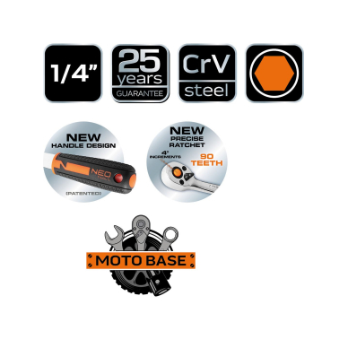 Galvučių rinkinys 1/4", 46 vnt. 8