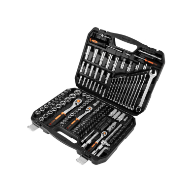 Galvučių rinkinys 219 vnt., 1/2", 3/8", 1/4", CrV 6