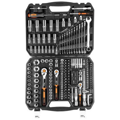 Galvučių rinkinys 219 vnt., 1/2", 3/8", 1/4", CrV 7 Galvučių rinkinys 219 vnt., 1/2", 3/8", 1/4", CrV 7