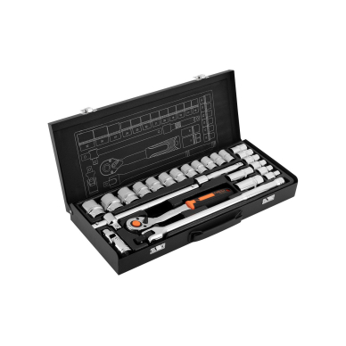 Galvučių rinkinys 25 vnt. rinkinys, 1/2" , CrV