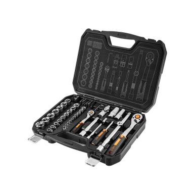 Galvučių rinkinys 73 vnt. rinkinys, 1/2", 1/4" , CrV 4