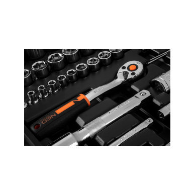 Galvučių rinkinys 73 vnt. rinkinys, 1/2", 1/4" , CrV 6