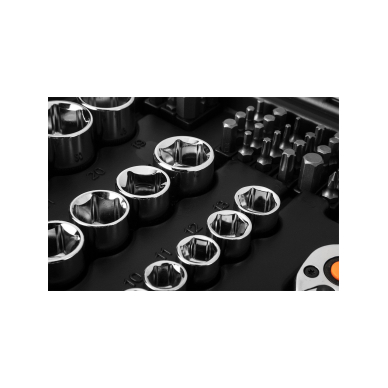 Galvučių rinkinys 73 vnt. rinkinys, 1/2", 1/4" , CrV 7