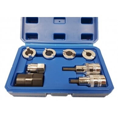 Galvučių rinkinys amortizatorių aptarnavimui | 8 vnt. (ST022) 1 Galvučių rinkinys amortizatorių aptarnavimui | 8 vnt. (ST022) 1