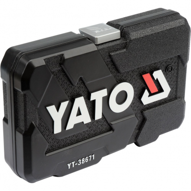 Galvučių ir įrankių rinkinys Yato, 12,5 mm (1/2"), 10-24 mm, 12 vnt. 3