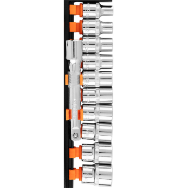 Galvučių veržliarakčiai 1/2", 12 vnt. 6 Galvučių veržliarakčiai 1/2", 12 vnt. 6