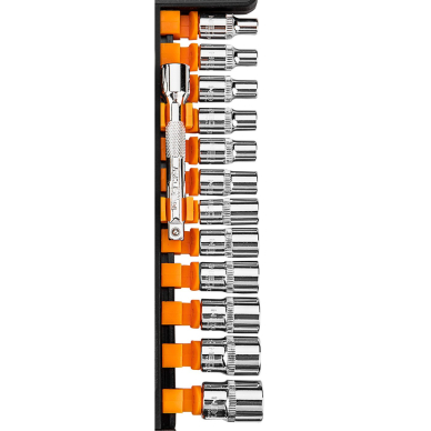 Galvučių veržliarakčiai 1/4", 14 vnt. 6 Galvučių veržliarakčiai 1/4", 14 vnt. 6