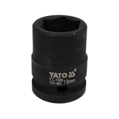 Galvutė smūginė šešiakampė | 12,5 mm (1/2") | 19 mm (YT-1009)