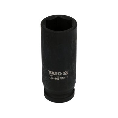 Galvutė smūginė šešiakampė ilga | 12,5 mm (1/2") | 22 mm (YT-1042)