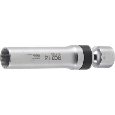 Galvutė žvakėms šarnyrinė 12 kampų | su atramine spyruokle 10 mm (3/8") | 14 mm (2390)