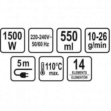 Garų šluota Lund, garinis valytuvas, 1500 W 6 Garų šluota Lund, garinis valytuvas, 1500 W 6