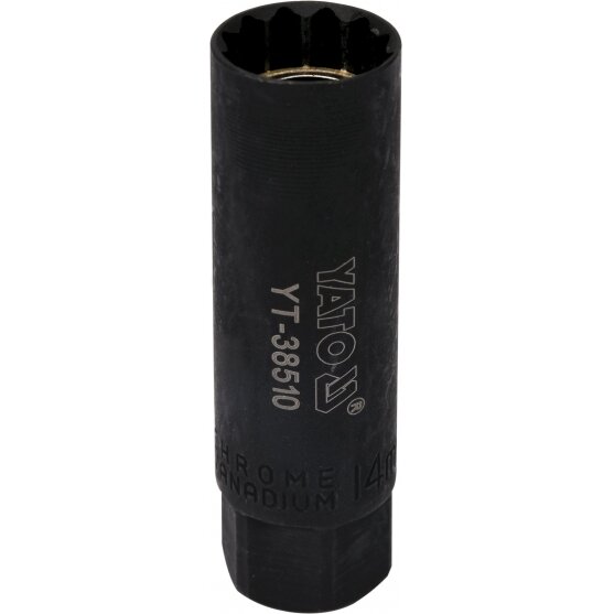 Galvutė žvakėms | 10 mm (3/8") | 14 mm (YT-38510) Galvutė žvakėms | 10 mm (3/8") | 14 mm (YT-38510)