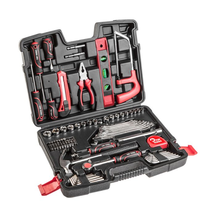 Galvučių ir raktų komplektas Top Tools 38D535, 1/4", 3/8", 100 vnt. Galvučių ir raktų komplektas Top Tools 38D535, 1/4", 3/8", 100 vnt.