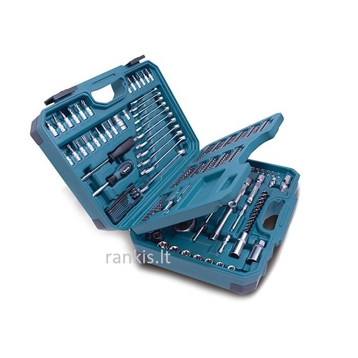Galvučių, raktų ir antgalių rinkinys Makita E-10883, 221vnt, 1/2" + 1/4" Galvučių, raktų ir antgalių rinkinys Makita E-10883, 221vnt, 1/2" + 1/4"