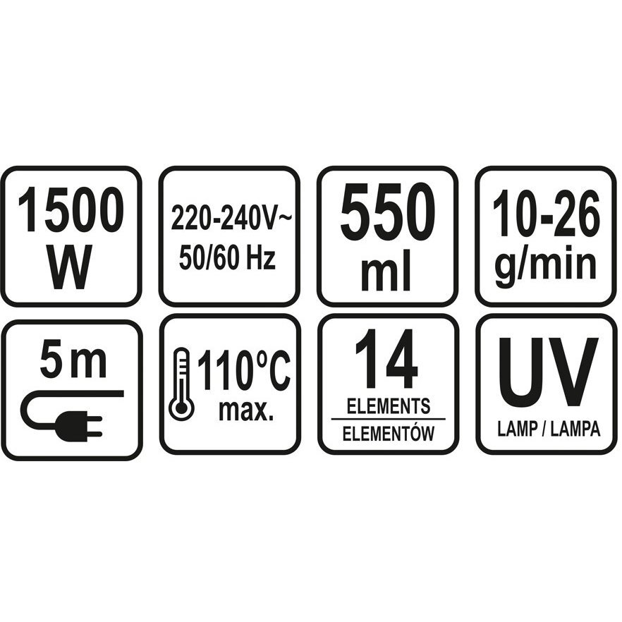 Garų šluota Lund, garinis valytuvas, 1500 W su UV lempa 5 Garų šluota Lund, garinis valytuvas, 1500 W su UV lempa 5