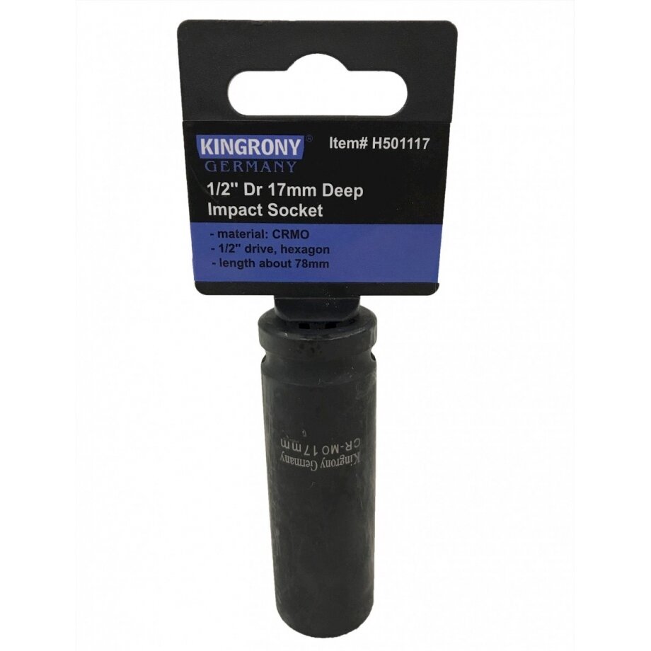 Galvutė smūginė šešiakampė ilga | 12,5 mm (1/2") | 17 mm (H501117) Galvutė smūginė šešiakampė ilga | 12,5 mm (1/2") | 17 mm (H501117)