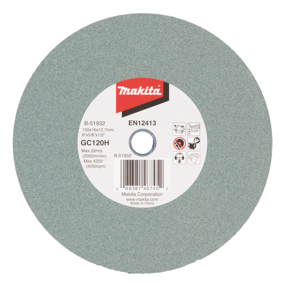 Galandimo diskas Makita B-51932, 150x16x12,7mm GC120 (Cu,Ni,Ms,Zn) Galandimo diskas Makita B-51932, 150x16x12,7mm GC120 (Cu,Ni,Ms,Zn)
