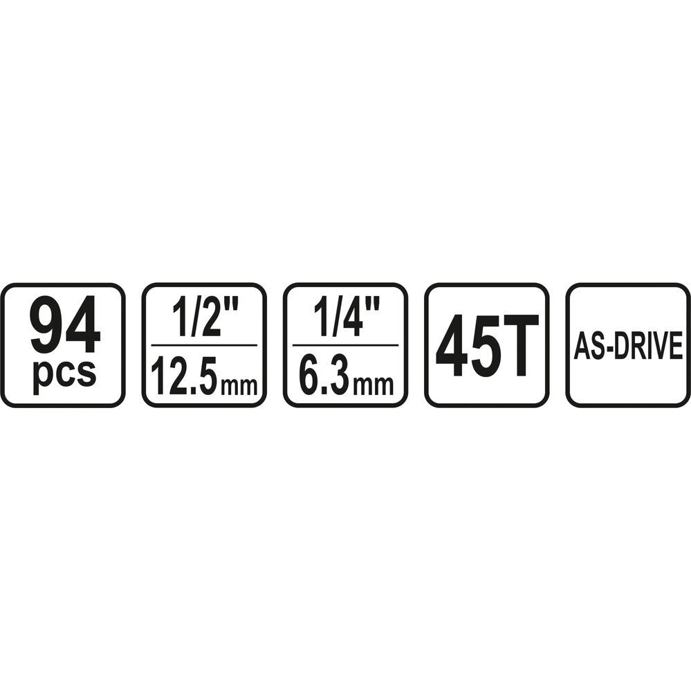 Galvučių ir raktų komplektas STHOR 94 vnt. 1/4" + 1/2" (58687) 3 Galvučių ir raktų komplektas STHOR 94 vnt. 1/4" + 1/2" (58687) 3