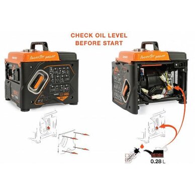 Inverterinis generatorius DAEWOO GDA 1400i, 1.2kW, 56cm³ 5 Inverterinis generatorius DAEWOO GDA 1400i, 1.2kW, 56cm³ 5