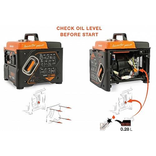 Inverterinis generatorius DAEWOO GDA 1400i, 1.2kW, 56cm³ 5