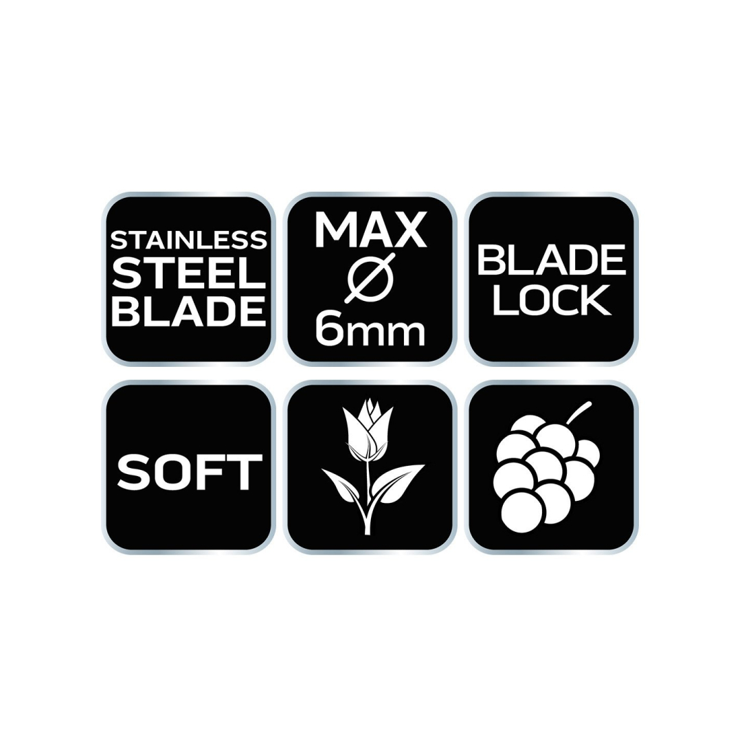 Genėtuvas Tiesūs ašmenys185 mm, diapazonas iki 6 mm 8