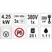 Generatorius benzininis Yato 5500W (230-400V)