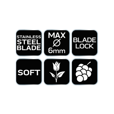 Genėtuvas Tiesūs ašmenys185 mm, diapazonas iki 6 mm 8 Genėtuvas Tiesūs ašmenys185 mm, diapazonas iki 6 mm 8