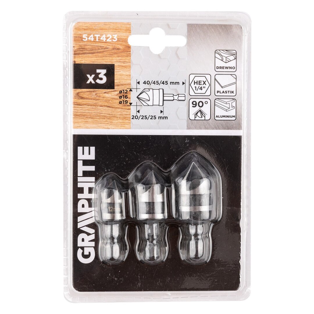 Gilintuvų Hex rinkinys, 12, 16, 19 mm, 3 rinkinys 1