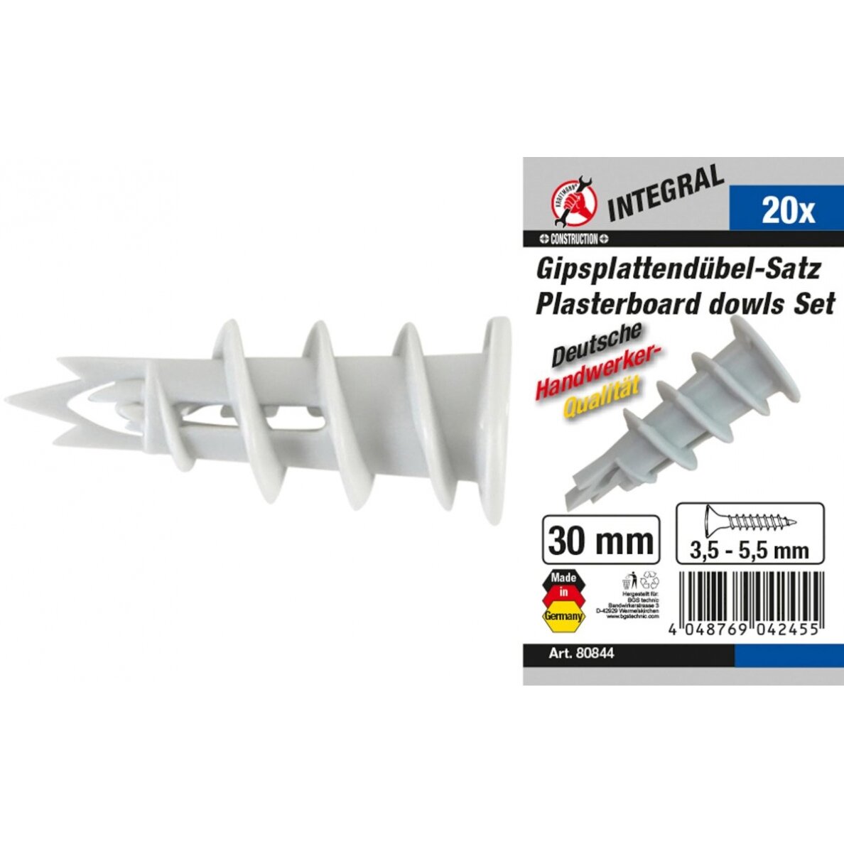 Gipso plokščių kaiščių asortimentas | 20 vnt. (80844) Gipso plokščių kaiščių asortimentas | 20 vnt. (80844)