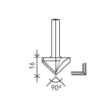 Gipskartonio freza Festool HW S8 D32/90° (491001) 1 Gipskartonio freza Festool HW S8 D32/90° (491001) 1