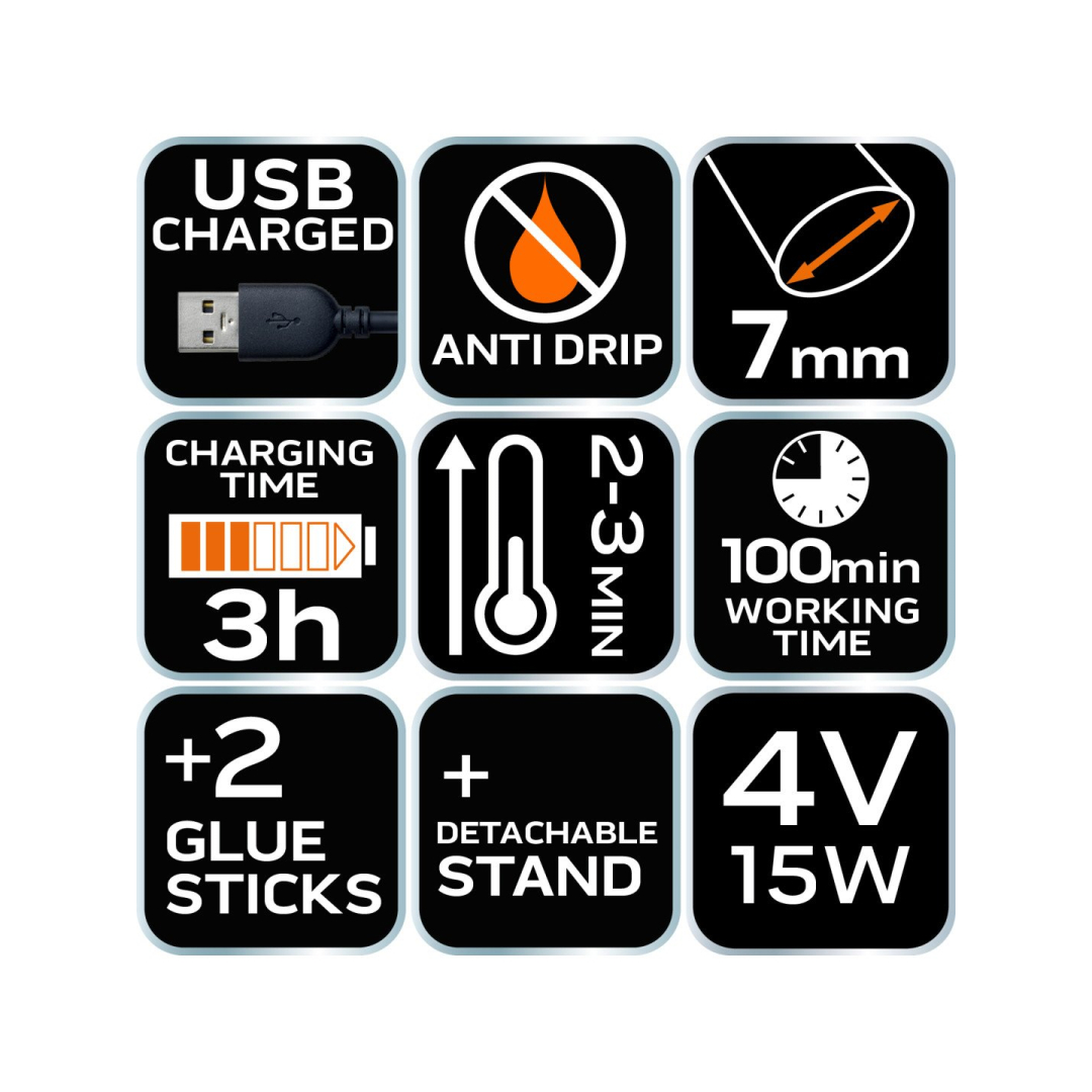 Glue gun 8 mm, 4V, USB power supply 7 Glue gun 8 mm, 4V, USB power supply 7