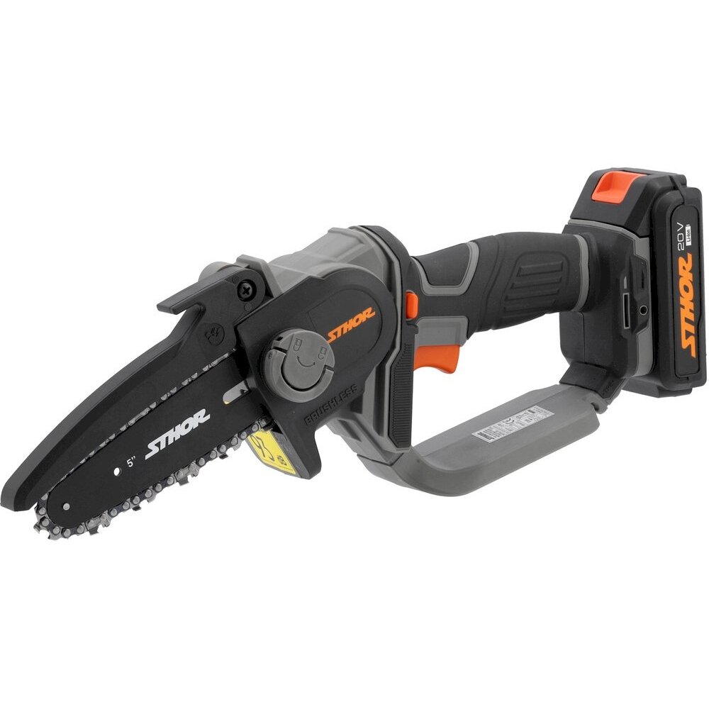 Akum. grandininis mini pjūklas Sthor 78211, 20V 6" (2Ah+krov.) Akum. grandininis mini pjūklas Sthor 78211, 20V 6" (2Ah+krov.)